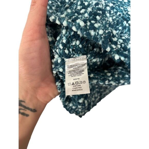 NWT NEW Loft Outlet Blue Popcorn Knit Boat Neck Pull over Sweater Large - Picture 6 of 9